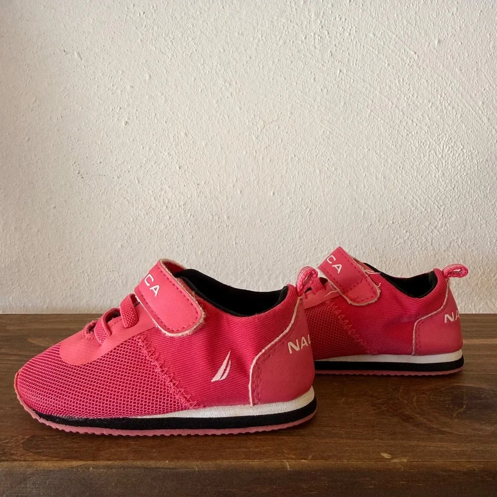 Nautica Toddler Sneakers Size 4 Pink Mesh Hook & Loop Casual Shoes